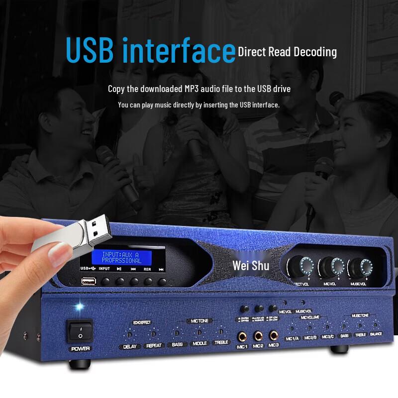 Weishu A-8 Multi-Function Professional Audio Power Amplifier (CN Version)