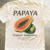 Unisex Spaß Retro Papaya Tropisch Süßer Stil Unisex T-Shirt Sommer Neuartikel Geeignet für Unisex und Damen