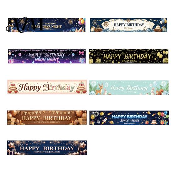 Outdoor Foto Hintergrund Großes Happy Birthday Hof Banner Schild, 70 x 15 Zoll Dekoration Kulisse für Jungen Mädchen Partyzubehör Wandbehang Innen