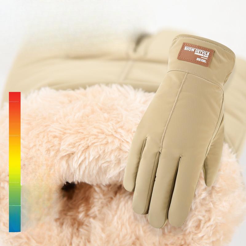 Winter Cycling Warm Gloves for Men with Velvet Thickened Waterproof and Windproof Touch Screen Driving Outdoor Sports Cycling Gloves