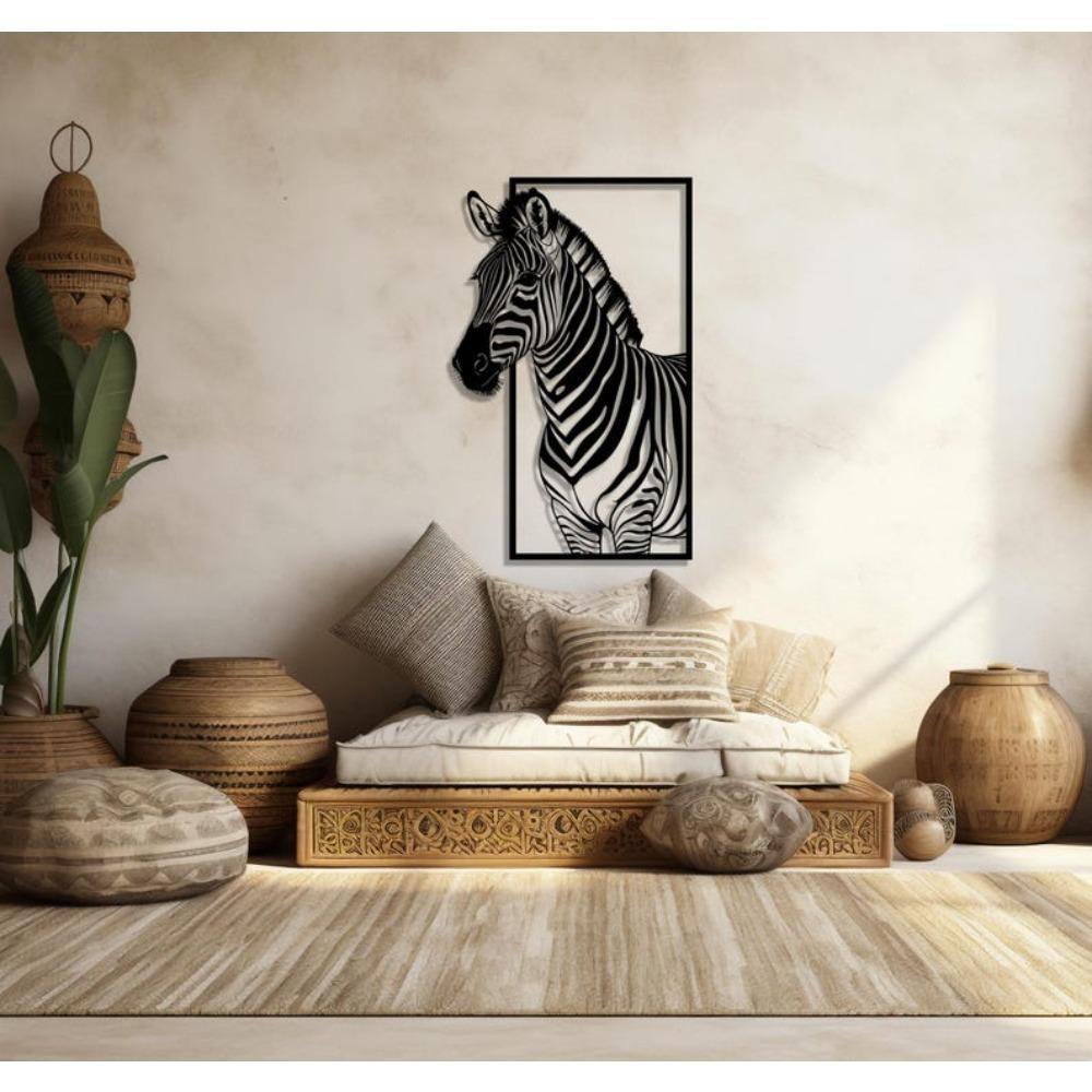 Zebra Safari Animal Wall Art Abstract Metal Decor