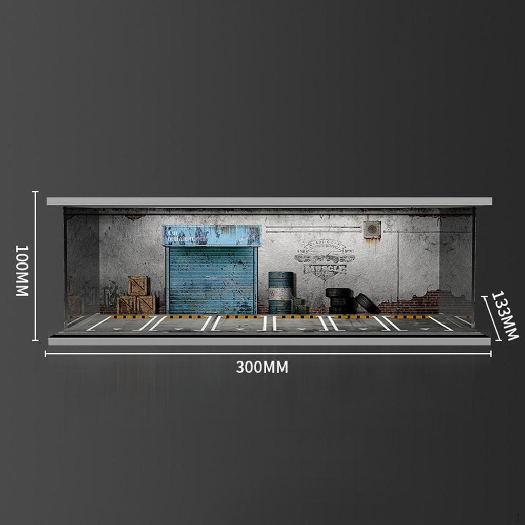 1/64 Model Car Display Case Diorama Decorative Scenario Toy Storage Box Showcase Organizer for