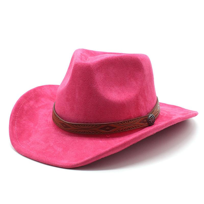 Новая Джазовая Цилиндрическая Шляпа Простая Замшевая Этническая Шляпа В Наличии Свертывающийся Козырек Колоколообразная Западная Ковбойская Шляпа M（56-59cm）