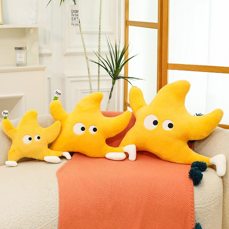 Star Pillow Plush With Running Posture Design For Kids Bed Decor Headboard