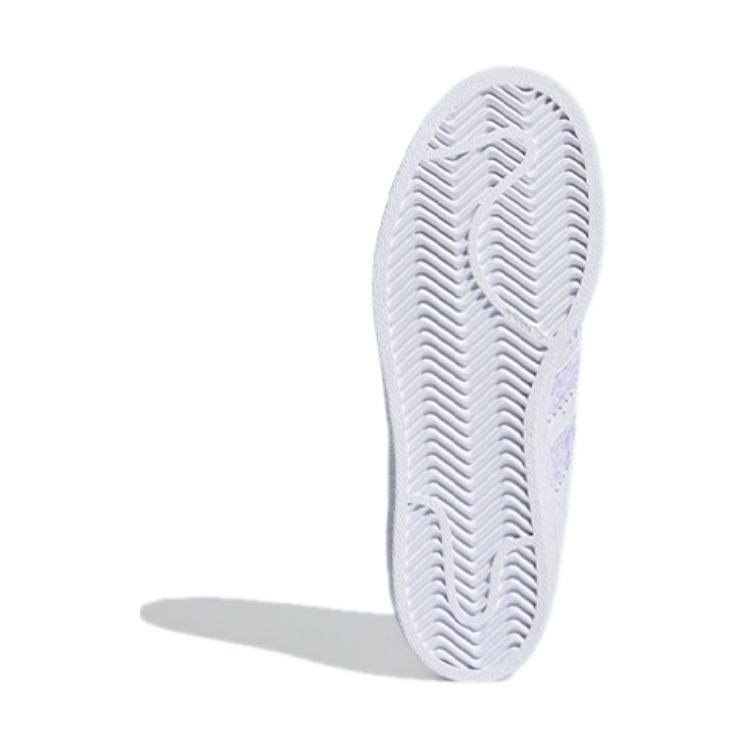 Adidas Originals Superstar Shell Toe Langlebige Low-Top Skate Schuhe Kinder Sneaker Weiß Lila CG6612