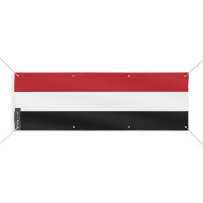 Bannière Drapeau du Yémen 8 Oeillets 200x600 cm