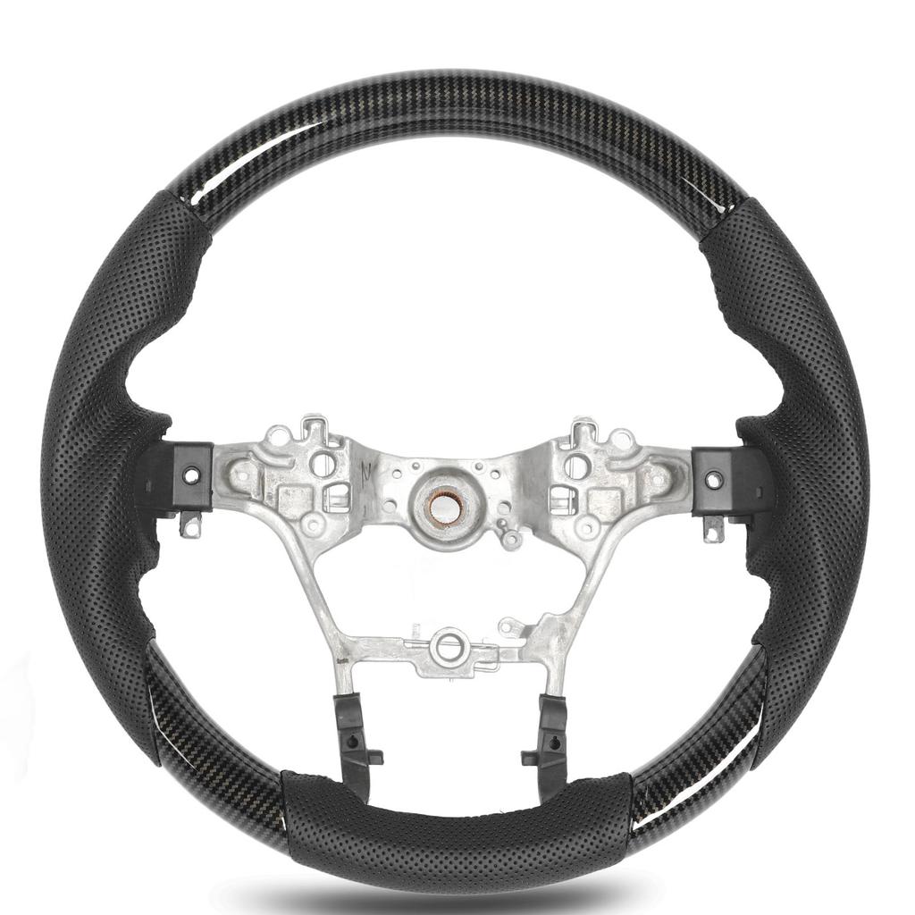 Hydro Dip Steering Wheel Perforated Leather 3 Section Type Replacement For Hilux AN110 AN120 AN130 2015 to 2023 Carbon