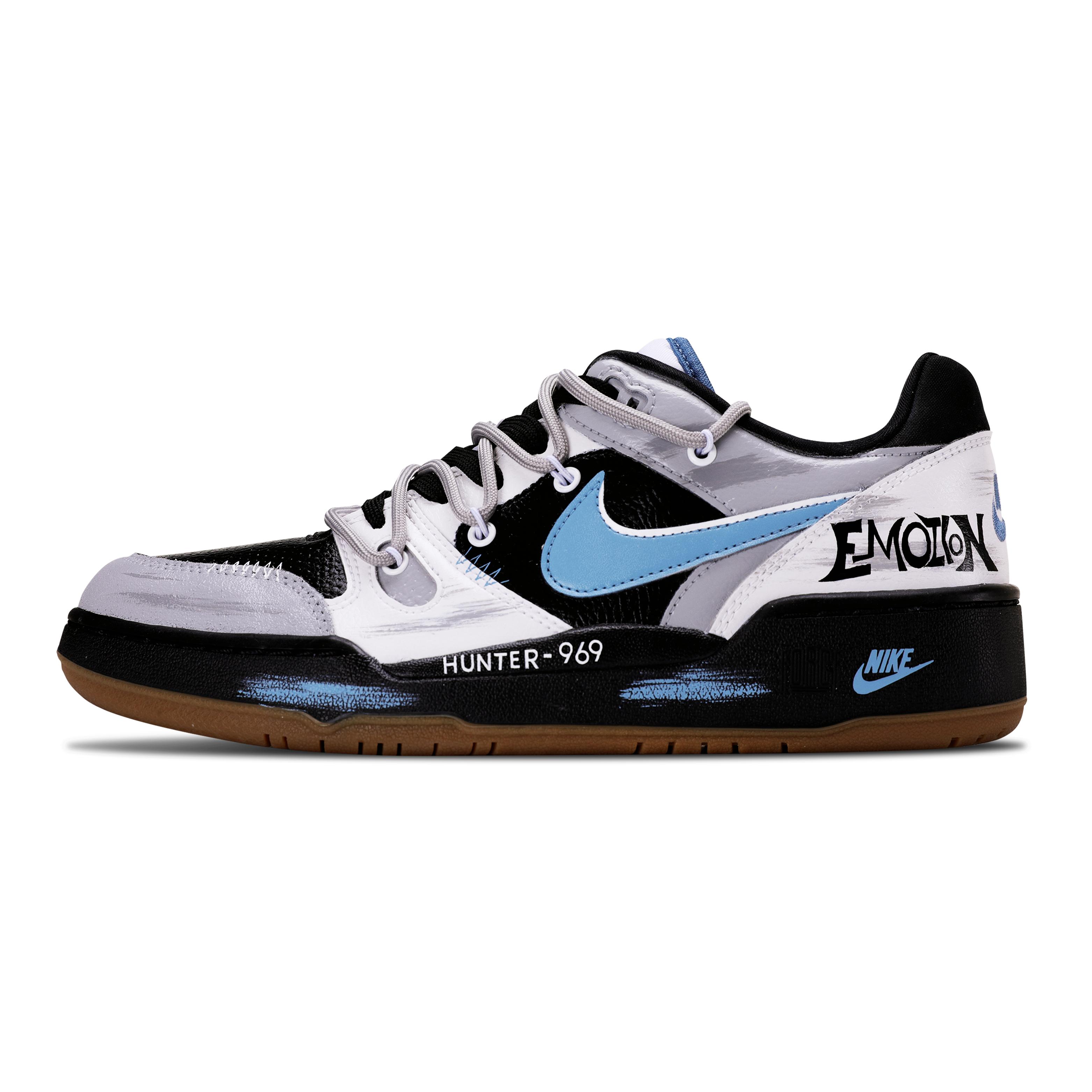 

Nike Full Force Abrasion Resistant Low top Skateboard Shoes Men s Black Gray Blue HJ7262-100(Team398-) 41
