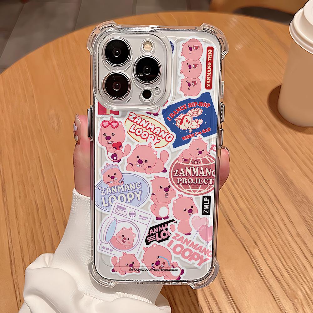 

Ins Lovely Loopies Cartoon Anti Fall Clear Phone Case For Xiaomi Redmi 14C 13C 12C K50 K40 Note 14 13 12 11 10 9S Pro Plus 4G 5G Redmi Note 14 5G