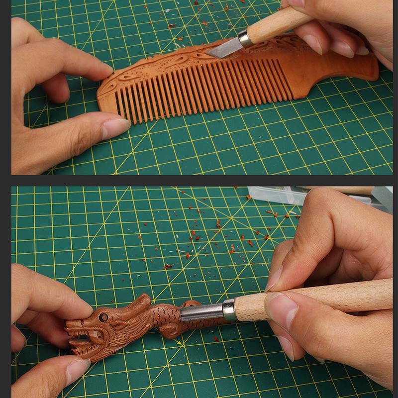 1 zestaw Dłuta do rzeźbienia w drewnie Nóż podstawowy Cięcie Szczegółowe rąbki do obróbki drewna Narzędzia ręczne DIY