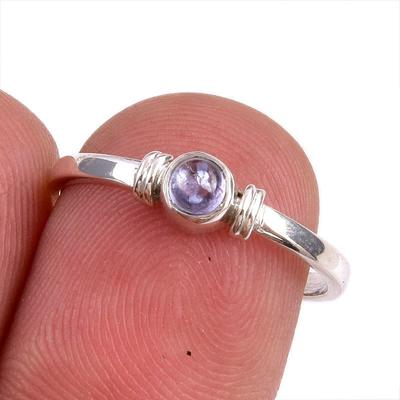 Natural Tanzanite Gemstone 925 Solid Sterling Silver Jewelry Ring Size 6.5 h3P38