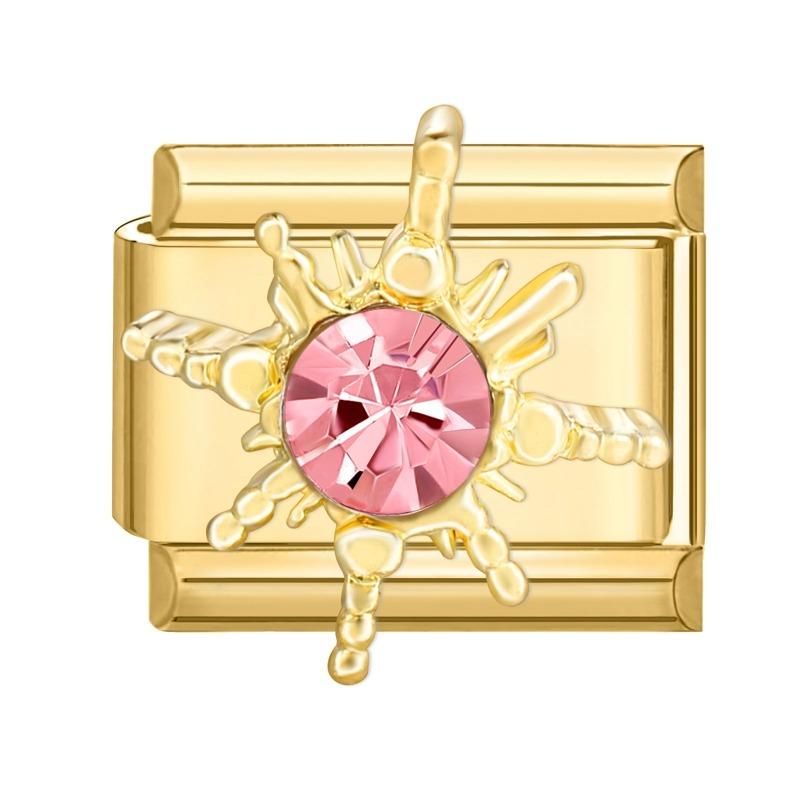 Gold Color Zircon Butterfly Moon Star Heart Italian Charm Link Fit 9mm Stainless Steel Bracelet Women Men DIY Making Gifts