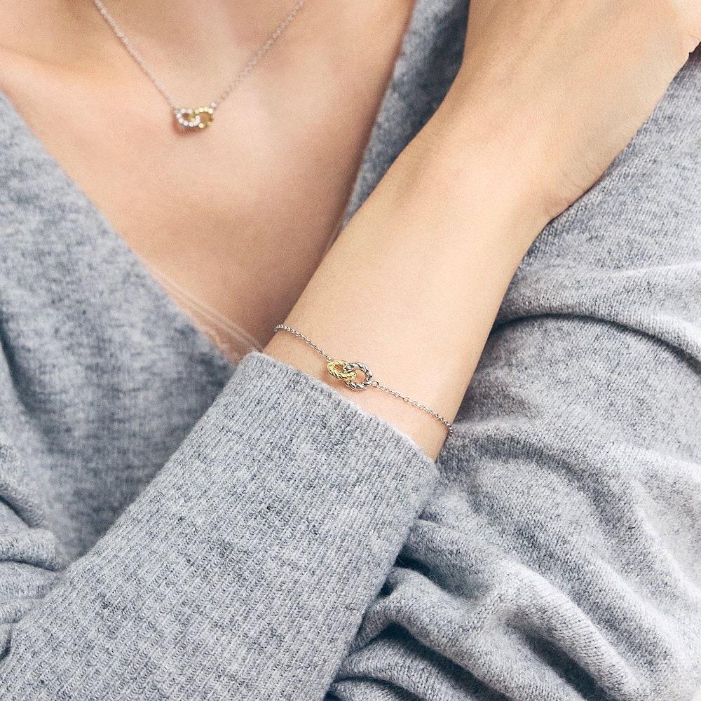 [Rosemont] Silver Combination Bracelet Tangle Ra25B24J