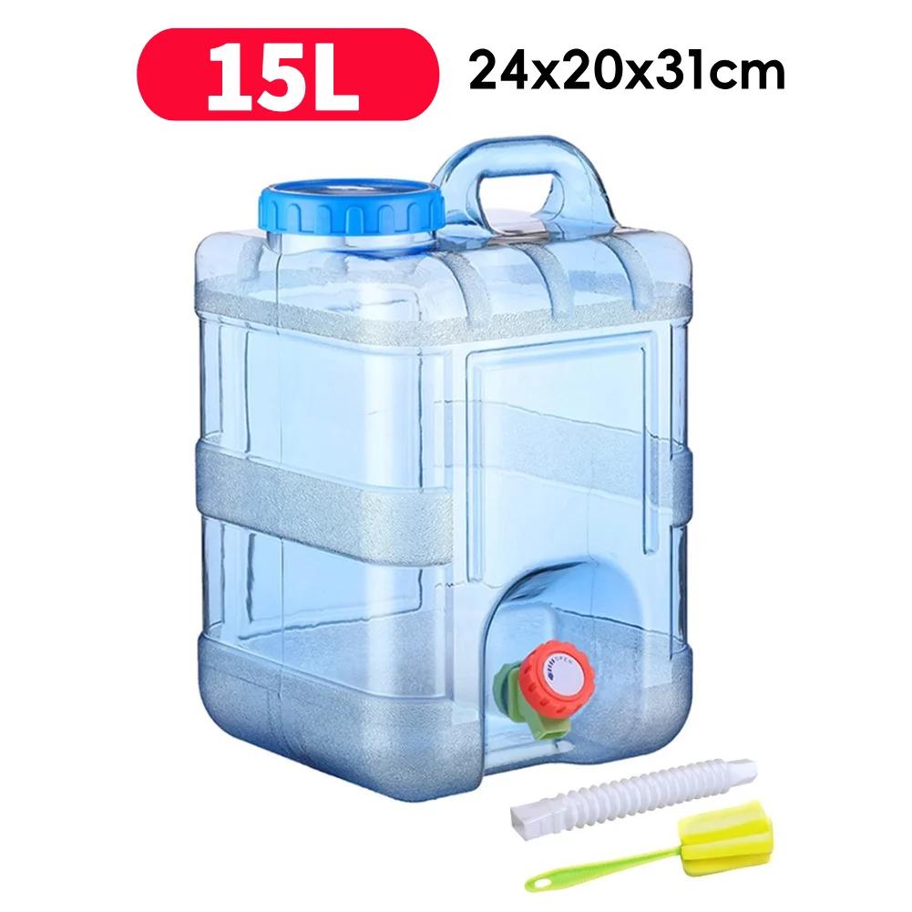 10L/15L Outdoor Water Bucket Food Grade with Faucet Driving Water Tank Container Water Storage Bucket for Picnic Travel Driving