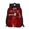 Zaino con Tasca Frontale Haaland Studenti Bambini Stella del Calcio Borsa da Scuola Calcio Sportivo Zaino da Viaggio Grande Capacità