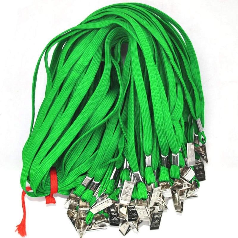 100 Pcs Lanyard with Clip Safety Lanyards Flat Neck Lanyard Neck Straps Black Lanyards for School Activity Classroom