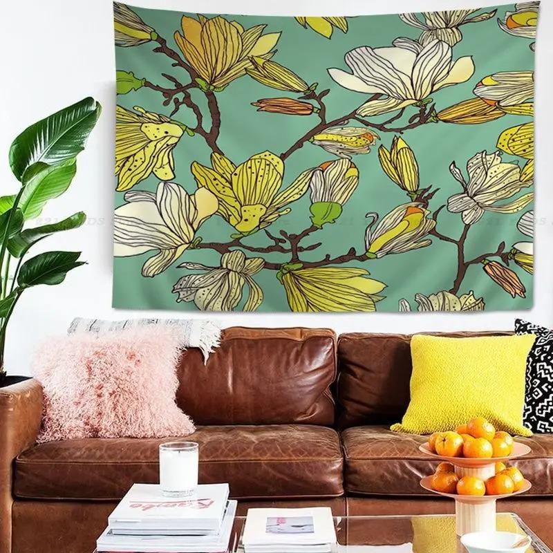 Office Living Room Tapestry Tropical Leaves Flower Wall Tapestry Home Wall Decoration Tapestry