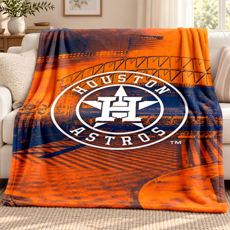 Houston Astros blanket Flannel Blanket Soft Cozy Plush Throw for Sofa Bed Lightweight Home Decoration Outdoor camping