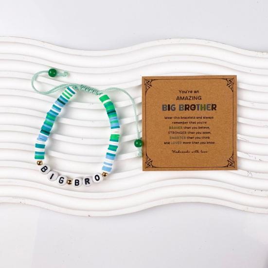 Sister Friendship Bracelet Adjustable Beaded Bohemian Bracelet Colorful Polymer Clay Beads Big Sis Bracelet Gift for Women Friends