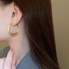Fashion Matte Brushed Hoop Earrings for Women Retro Geometric Metal Circle Earrings Party Wedding Fashion Jewelry Accessories