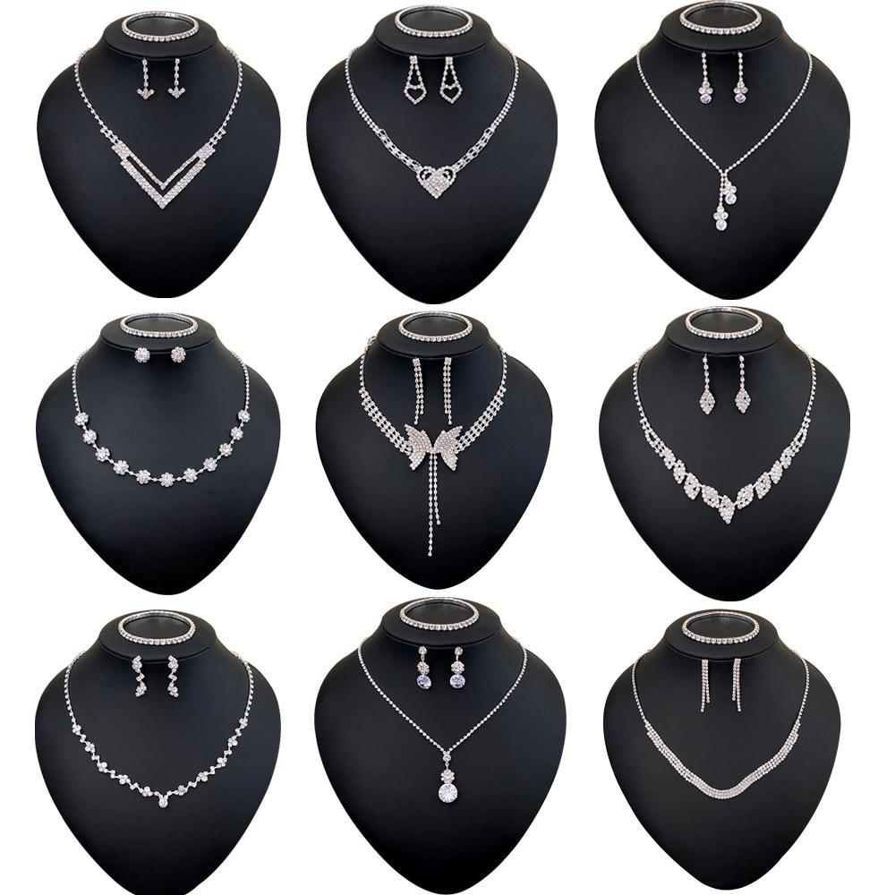 Elegant Rhinestone Tassel Jewelry Set: Necklace, Earrings, Bracelet – Perfect for Bridal or Banquet Wear