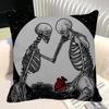 Simple Skull Love Married In Love Pillow Case Square Pillow Bedroom Sofa Leisure Comfort Cushion Car Home Decoration