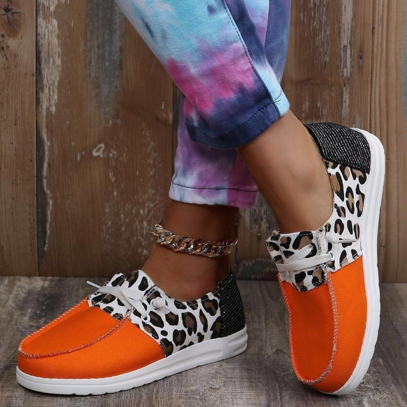 Spring new color matching four-season flat-bottomed lace-up single shoes women's round head canvas low-top large-size sequined casual shoes