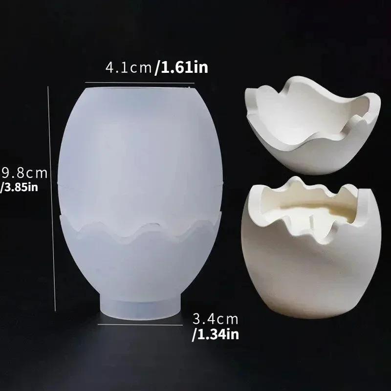 

1 набор силиконовых форм для свечей в форме яйца, коробка для хранения с крышкой, форма из эпоксидной смолы, декоративная форма для яиц и свечей из гипса белый