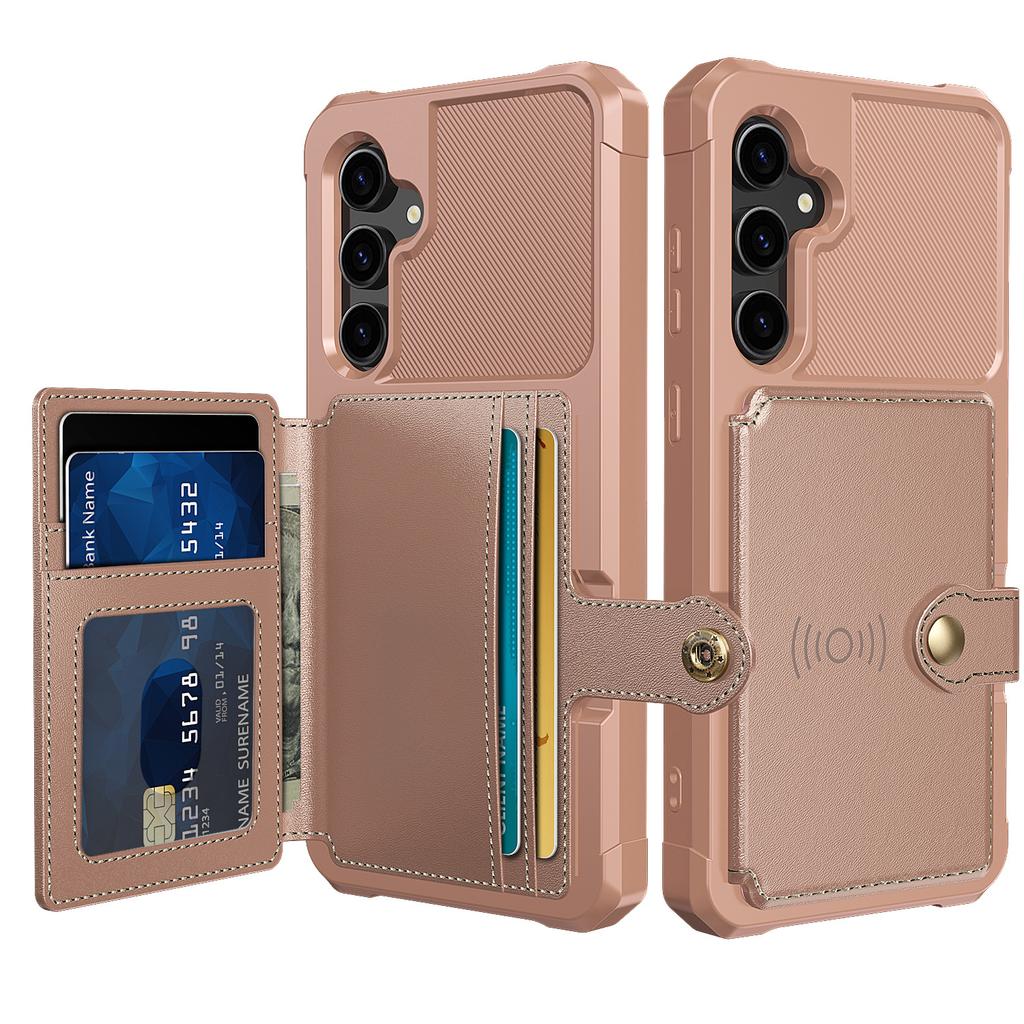 Applicable To iPhone15 Mobile Phone Case Google 8A Multi-function Magnetic Suction Bracket Insert Card Wallet 9Pro Anti-drop Case