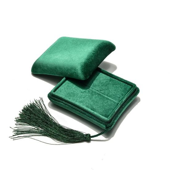 Velvet Jewelry Box Travel Jewelry Organizer with Tassel Women Jewelry Case with Compartment for Rings Bracelets