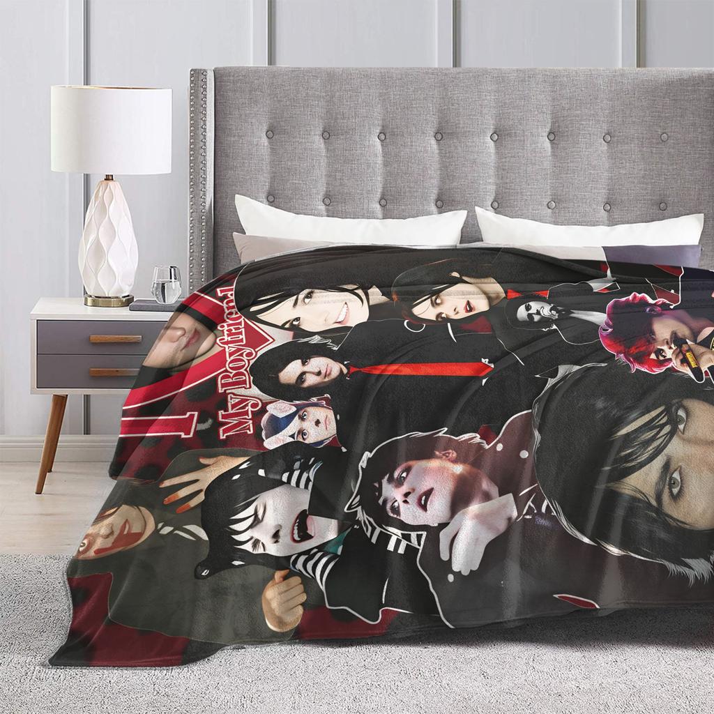 G-Gerard Way MCR  Blanket  Travel Flannel Throw Blanket For Couch Chair Sofa Bed Soft Custom Quality Bedspread Gift