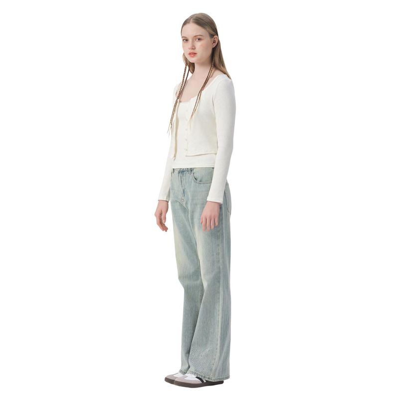 Yescci round Neck Fashion Casual Cardigan Long sleeve Top