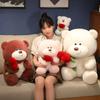 Cartoon Bear Holding Rose Plush Toy Soft Stuffed Bear Doll Home Decoration Romantic Valentine's Day Gift for Lover High Quality