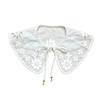 Royal Style Cotton Fake Collar Shawl Wrap Hollow Out Floral Lace Ruffled Trim Necklace Pointed  Lapel Blouse Dropshipping