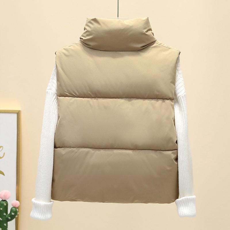 Γυναικείο Κοντό Αμάνικο Μπουφάν Πουπουλένιο Ελαφρύ Αμάνικο Ζεστό Γιλέκο Κυρίες Χειμώνας Όρθιος Γιακάς Γέμισμα Γιλέκο