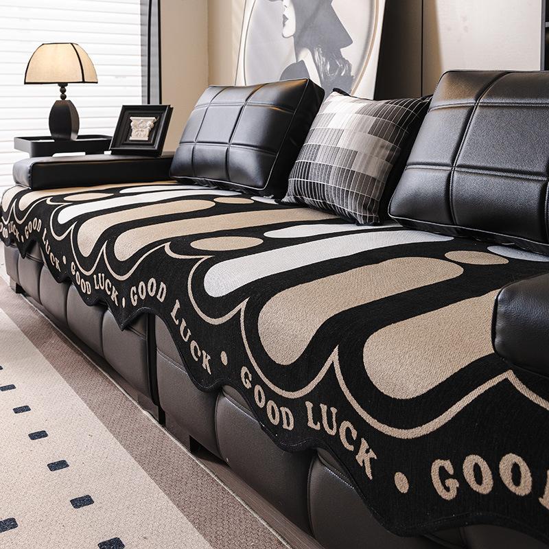 Special-Shaped Sofa Cushion, Universal In All Seasons, Non-Slip Seat Cushion, Leather Sofa Seat Cushion, Irregular Cover Cloth Towel, Light Luxury