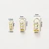 10Pcs Brass 14K&18K Gold Plated Crimp End Caps with Loop Cord Tube Barrel End Cap for Leather Cords Diy Jewelry Making