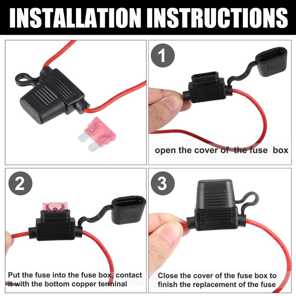 uxcell Car Fuse Holder DC 32V 16 Gauge Inline ATC Style Inline Fuse