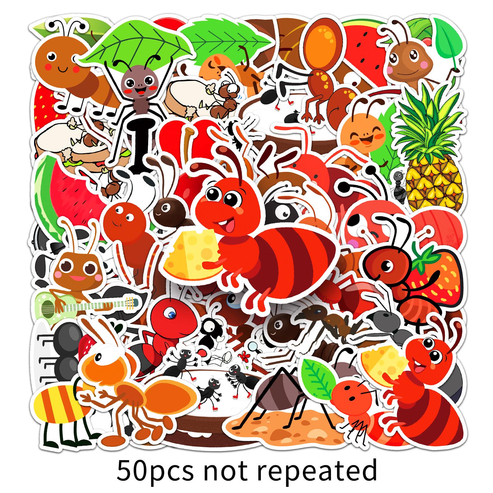 

50-Pack Waterproof Cartoon Animal Stickers for DIY Journals and Notebooks