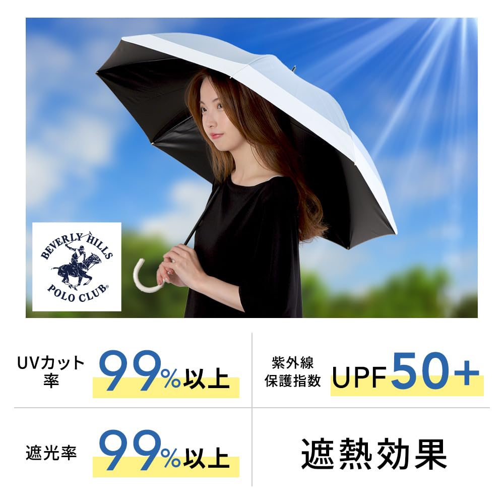 Ogawa Sun and Rain UV Protection Light Heat Water BHPC Grosgrain Manual 71192 Women's Parasol, Protection, 99.9% & Blocking, Shielding, Repellent,