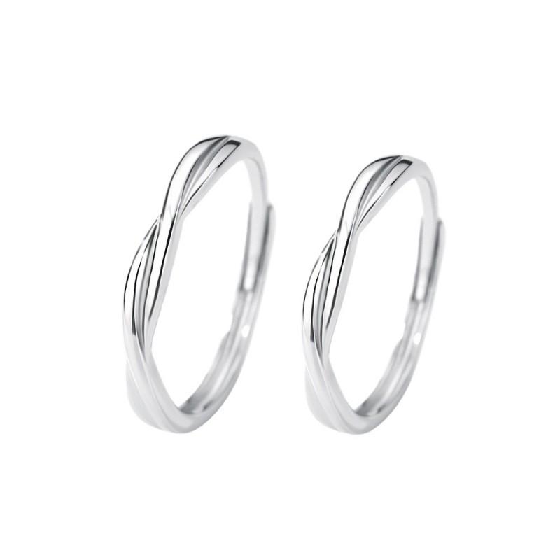 Couple Moebius Ring Set Minimalist Fashion Jewelry Girlfriend Anniversary Gift