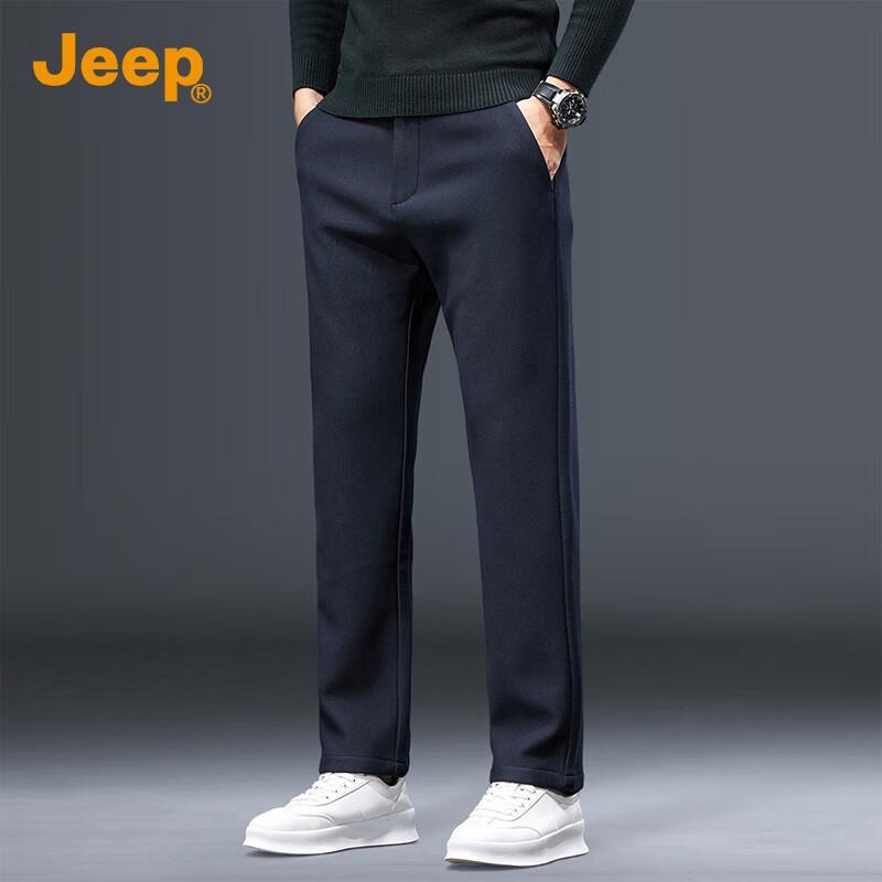 Jeep Men's Elastic Fleece-Lined Straight-Leg Casual Pants