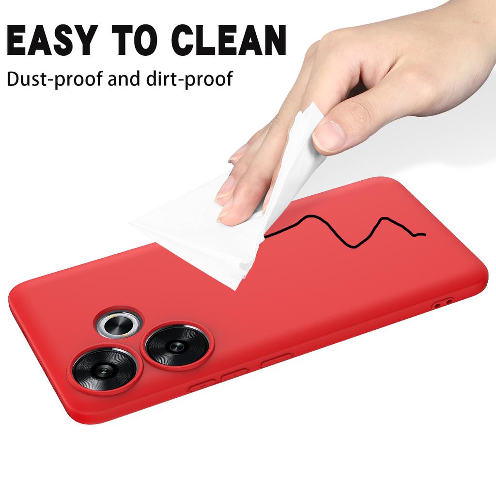 For Xiaomi Poco F6 5G/Redmi Turbo 3 5G Case Liquid Silicone Anti-Drop Phone Cover with Hand Strap