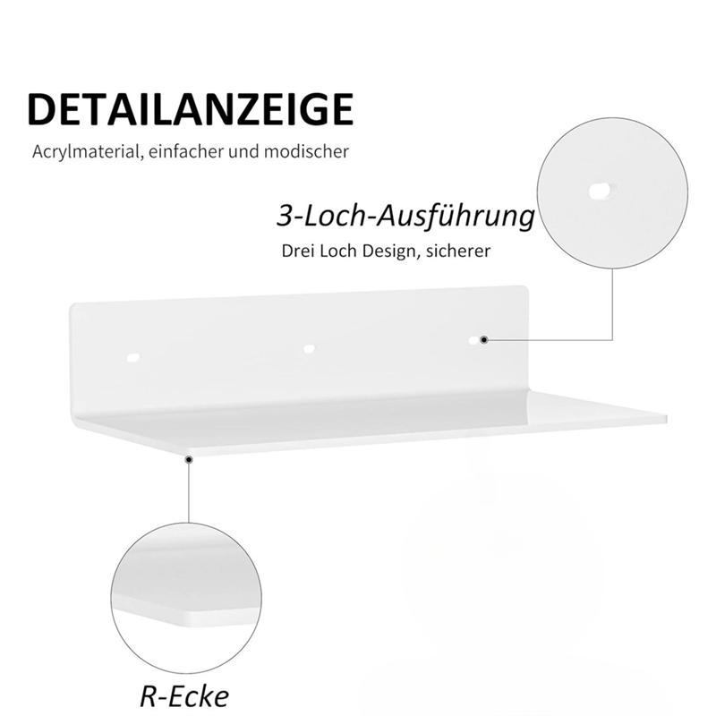 AB66-Clear Acrylic Floating Shelf Small Wall-Mounted Storage Rack For Bathroom Living Room Decor