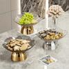 Large Capacity Pedestal Fruit Bowl Transparent Petal Design Snack Display Tray  Counter-top
