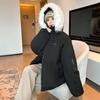 Big fur collar tooling down cotton clothes women's new winter warm down thickened star thick coat