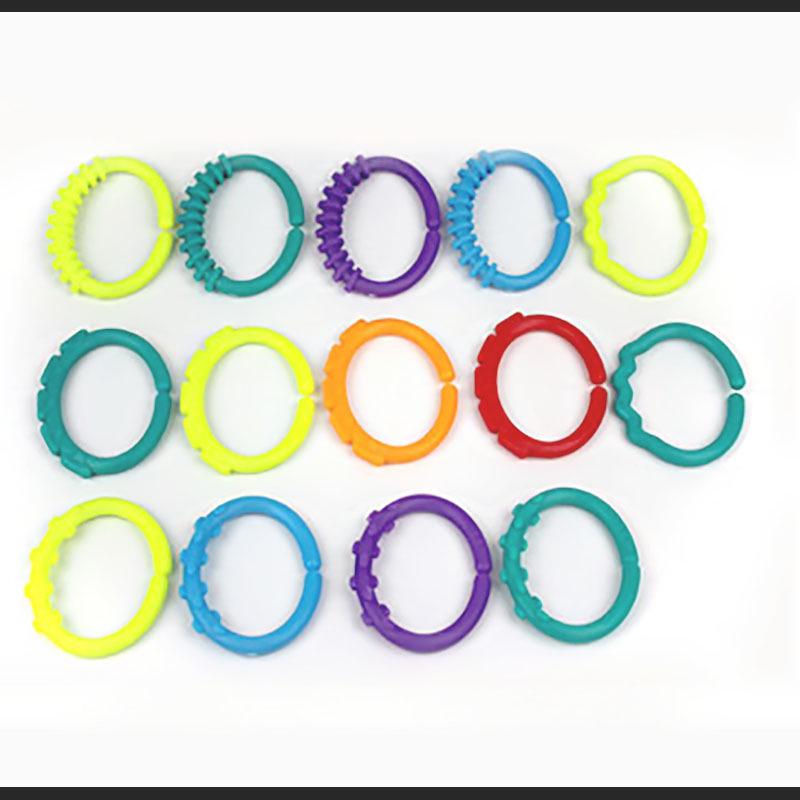 Colorful Baby Teething Ring - Rubber Hand Grip Toy with Multiple Colors, CPC CE Certified