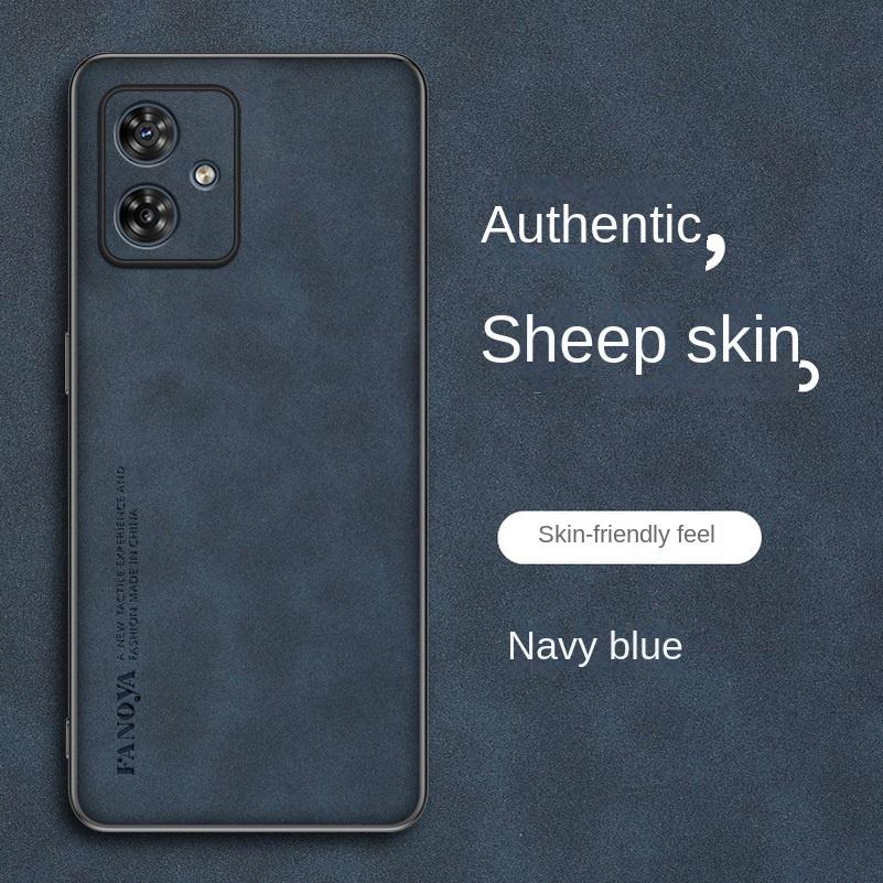 

Простой кожаный удобный замшевый чехол для Moto G55 G35 G85 G34 G24 Power G04 G14 G54 G84 E13 Защитная крышка объектива камеры For Moto G84 синий