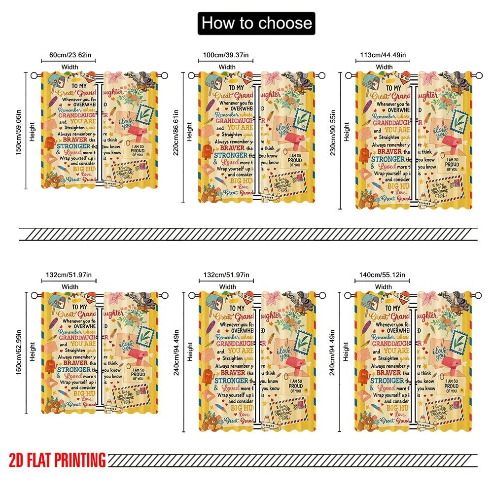 2 Stück, 2D-Flachdruck Vorhänge Digitaldruck Omas Weisheit Vielseitig 100% Polyester (ohne Stange) Dekorationen für den Heimgebrauch