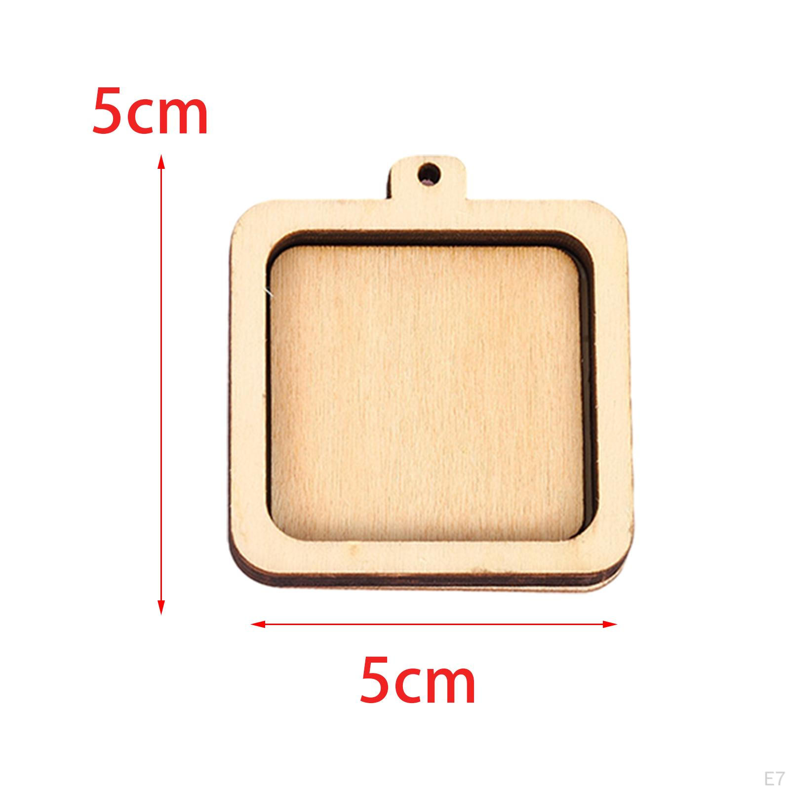 10 шт. Мини-пяльцы для вышивания Рамки Деревянный дисплей для подвесок-шармов Round — фото 7